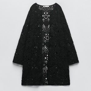 Zara macramé knit jacket